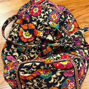 Vera Bradley large Duffel Bag with matching passport case